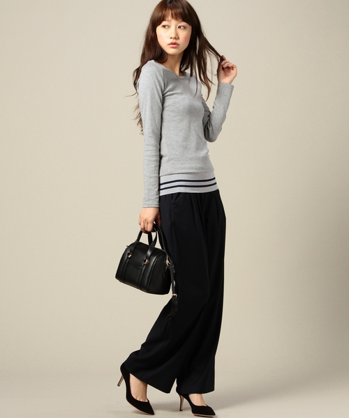 BEAUTY&YOUTH UNITED ARROWS（ビューティーアンドユースユナイテッドアローズ）の「BYTF トロ タックワイドパンツ◆（その他パンツ・レディース・ブラック/グレー/ネイビー・MEDIUM/SMALL）」の4枚目の写真