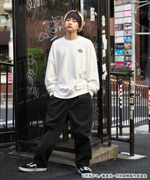 呪術廻戦】コラボ オーバーサイズ ロゴアニメプリント 裏毛スウェット