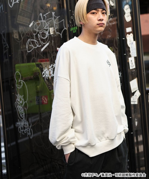 呪術廻戦】コラボ オーバーサイズ ロゴアニメプリント 裏毛スウェット