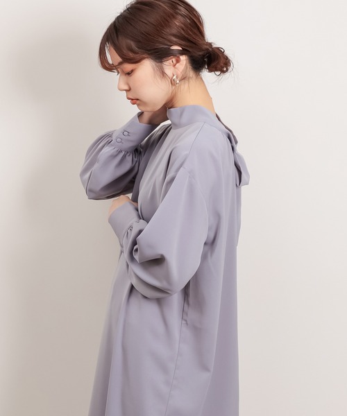 natural couture(ナチュラルクチュール)の「クラシカルボウタイワンピース(ワンピース・レディース・ブルー系その他/その他1/オフホワイト/ライトベージュ・FREE)」の16枚目の写真