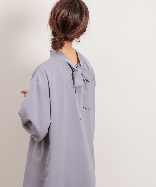natural couture(ナチュラルクチュール)の「クラシカルボウタイワンピース(ワンピース・レディース・ブルー系その他/その他1/オフホワイト/ライトベージュ・FREE)」の17枚目の写真