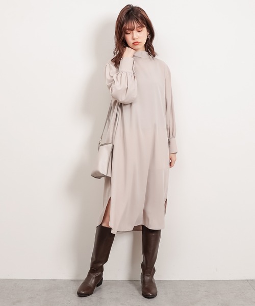 natural couture(ナチュラルクチュール)の「クラシカルボウタイワンピース(ワンピース・レディース・ブルー系その他/その他1/オフホワイト/ライトベージュ・FREE)」の14枚目の写真