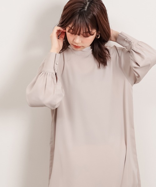 natural couture(ナチュラルクチュール)の「クラシカルボウタイワンピース(ワンピース・レディース・ブルー系その他/その他1/オフホワイト/ライトベージュ・FREE)」の11枚目の写真