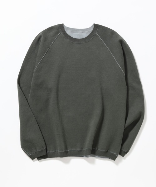 ADAM ET ROPE'（アダムエロペ）の「《21SS》リバーシブルクルーネック プルオーバー（ニット/セーター・メンズ・ブルーグレー/グレイッシュベージュ/ベージュ・L/M）」の4枚目の写真