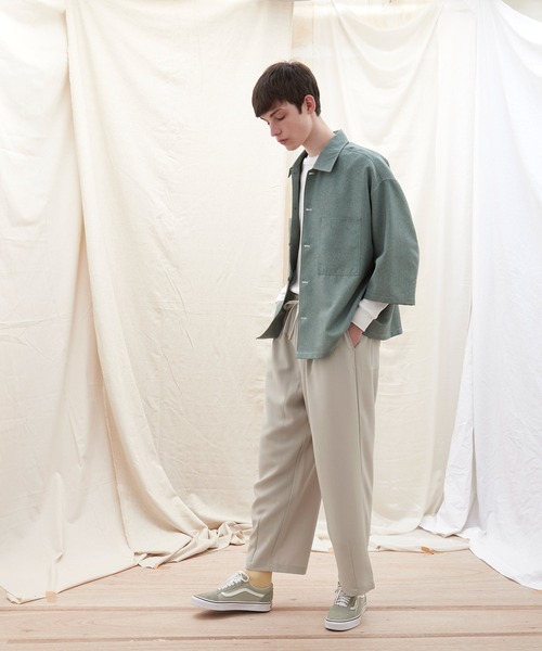 EMMA CLOTHES(エマクローズ)の「テックリネン ワイドシルエットダーツタックバルーンパンツ EMMA CLOTHES(その他パンツ・メンズ・ネイビー/パープル系その他/ベージュ/ブルー系その他/ホワイト/グレー系その他/ブラック/オリーブ・M/L/S)」の16枚目の写真