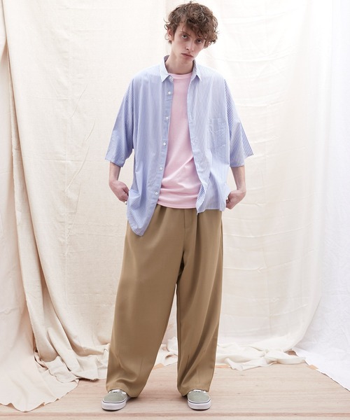 EMMA CLOTHES(エマクローズ)の「テックリネン ワイドシルエットダーツタックバルーンパンツ EMMA CLOTHES(その他パンツ・メンズ・ネイビー/パープル系その他/ベージュ/ブルー系その他/ホワイト/グレー系その他/ブラック/オリーブ・M/L/S)」の18枚目の写真