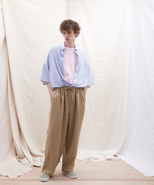 EMMA CLOTHES(エマクローズ)の「テックリネン ワイドシルエットダーツタックバルーンパンツ EMMA CLOTHES(その他パンツ・メンズ・ネイビー/パープル系その他/ベージュ/ブルー系その他/ホワイト/グレー系その他/ブラック/オリーブ・M/L/S)」の19枚目の写真