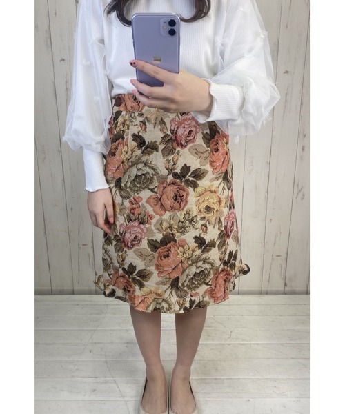 Hamble by Par Avion（ハンブルバイパラビオン）の「袖チュールトップス（Tシャツ/カットソー・レディース・オフホワイト/ラベンダー・ONESIZE）」の8枚目の写真