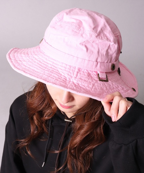 BAYBLO（ベイブロ）の「(CR)【ユニセックス】WASHED/ウォッシュド コットン アドベンチャーハット（ハット・レディース・ブラック/パープル/ネイビー/レッド/ピンク/ターコイズブルー/オレンジ/グリーン/アイボリー/マスタード・ONE SIZE）」の9枚目の写真