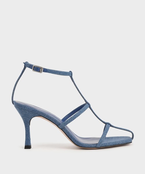 CHARLES & KEITH(チャールズ & キース)の「ケイジド ストラッピーヒールサンダル / Caged Strappy Heeled Sandals(パンプス・レディース・ブラック/ホワイト/ブルー・22.5cm/25.5cm/25cm/23.5cm/23cm/24.5cm)」の3枚目の写真