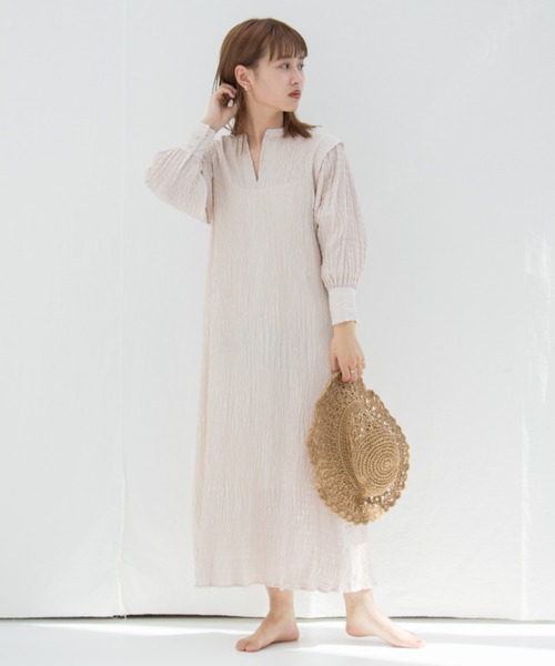 Kastane（カスタネ）の「イージーシャーリングドレス ペチキャミ付き（ワンピース・レディース・モカ/アイボリー/グリーン/ピンク・FREE）」の19枚目の写真
