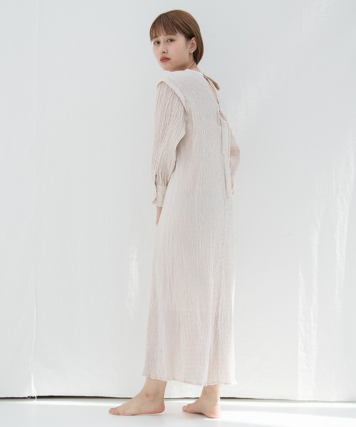 Kastane（カスタネ）の「イージーシャーリングドレス ペチキャミ付き（ワンピース・レディース・モカ/アイボリー/グリーン/ピンク・FREE）」の7枚目の写真