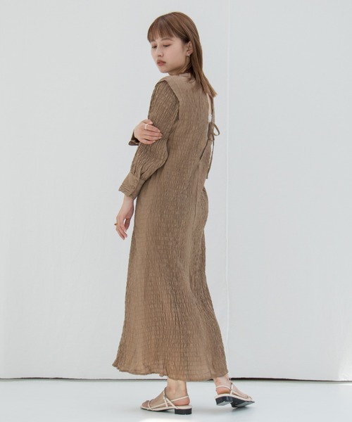 Kastane（カスタネ）の「イージーシャーリングドレス ペチキャミ付き（ワンピース・レディース・モカ/アイボリー/グリーン/ピンク・FREE）」の15枚目の写真