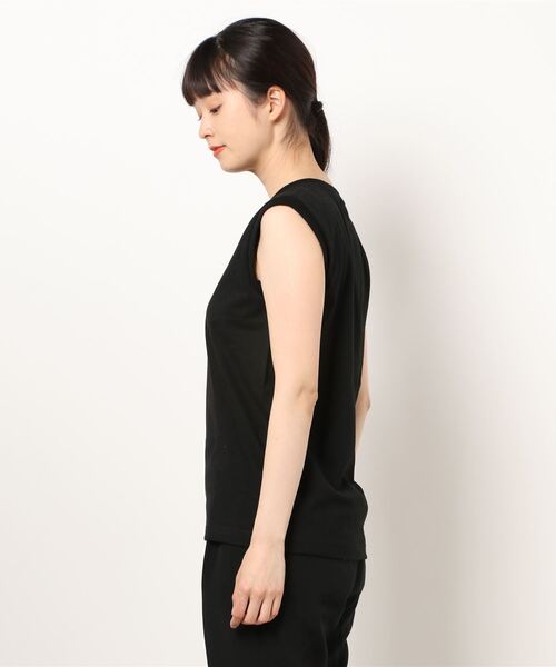 NYLAUS（ナイラス）の「ヘビーウェイト ノースリーブ Tシャツ（Tシャツ/カットソー・レディース・ホワイト/ブラック・M）」の3枚目の写真