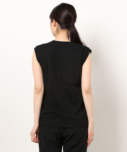 NYLAUS（ナイラス）の「ヘビーウェイト ノースリーブ Tシャツ（Tシャツ/カットソー・レディース・ホワイト/ブラック・M）」の4枚目の写真