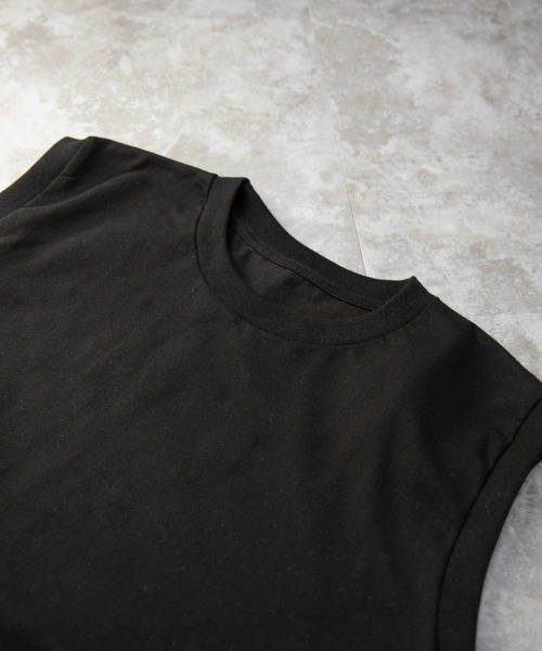 NYLAUS（ナイラス）の「ヘビーウェイト ノースリーブ Tシャツ（Tシャツ/カットソー・レディース・ホワイト/ブラック・M）」の8枚目の写真