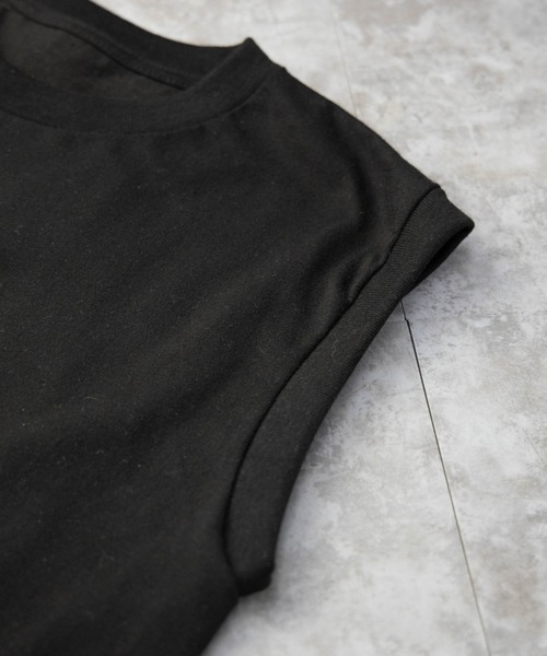 NYLAUS（ナイラス）の「ヘビーウェイト ノースリーブ Tシャツ（Tシャツ/カットソー・レディース・ホワイト/ブラック・M）」の10枚目の写真