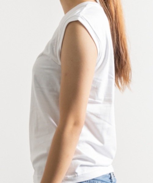 NYLAUS（ナイラス）の「ヘビーウェイト ノースリーブ Tシャツ（Tシャツ/カットソー・レディース・ホワイト/ブラック・M）」の19枚目の写真