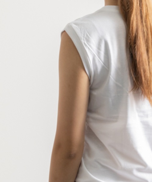 NYLAUS（ナイラス）の「ヘビーウェイト ノースリーブ Tシャツ（Tシャツ/カットソー・レディース・ホワイト/ブラック・M）」の21枚目の写真