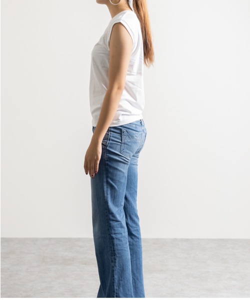 NYLAUS（ナイラス）の「ヘビーウェイト ノースリーブ Tシャツ（Tシャツ/カットソー・レディース・ホワイト/ブラック・M）」の13枚目の写真