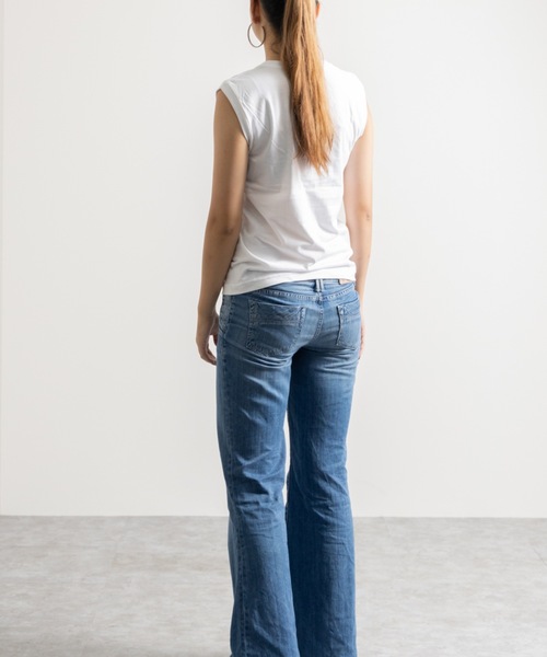 NYLAUS（ナイラス）の「ヘビーウェイト ノースリーブ Tシャツ（Tシャツ/カットソー・レディース・ホワイト/ブラック・M）」の14枚目の写真