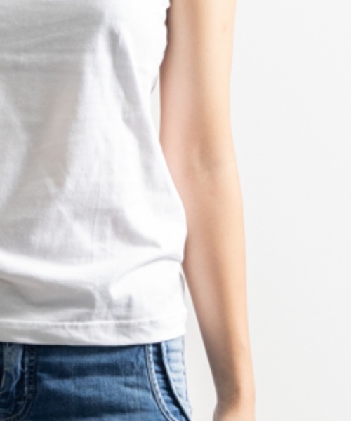 NYLAUS（ナイラス）の「ヘビーウェイト ノースリーブ Tシャツ（Tシャツ/カットソー・レディース・ホワイト/ブラック・M）」の22枚目の写真