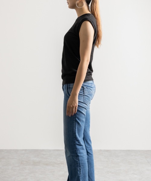 NYLAUS（ナイラス）の「ヘビーウェイト ノースリーブ Tシャツ（Tシャツ/カットソー・レディース・ホワイト/ブラック・M）」の16枚目の写真