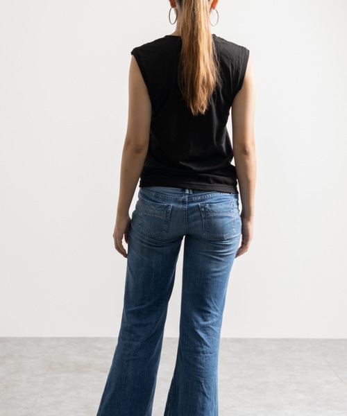 NYLAUS（ナイラス）の「ヘビーウェイト ノースリーブ Tシャツ（Tシャツ/カットソー・レディース・ホワイト/ブラック・M）」の17枚目の写真