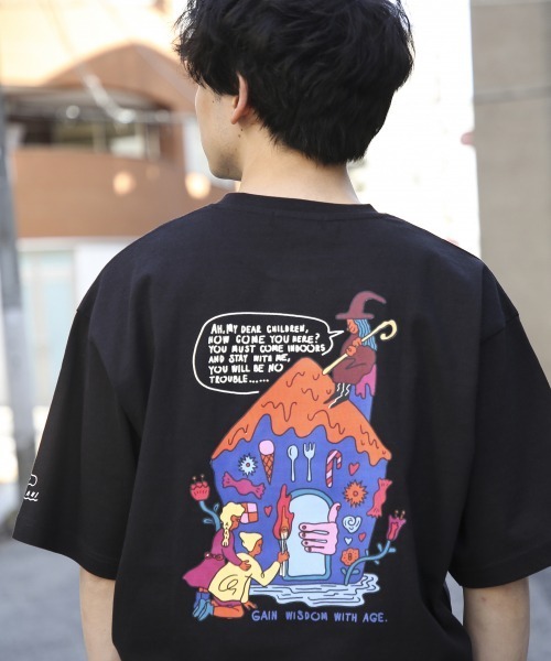 RAGEBLUE(レイジブルー)の「【NORAHI】コラボプリントTシャツ/936758(Tシャツ/カットソー・メンズ・ピンク系その他/ブラック/オフホワイト・MEDIUM/LARGE)」の2枚目の写真