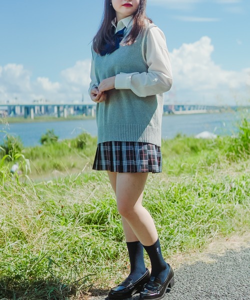 WEGO（ウィゴー）の「WEGO/ニットベスト（ベスト・レディース・ベージュ/ネイビー/オフホワイト/杢グレー・FREE）」の3枚目の写真