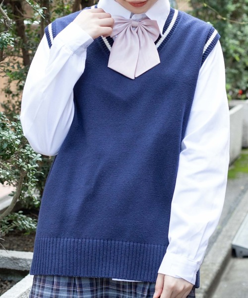 WEGO（ウィゴー）の「WEGO/ニットベスト（ベスト・レディース・ベージュ/ネイビー/オフホワイト/杢グレー・FREE）」の13枚目の写真