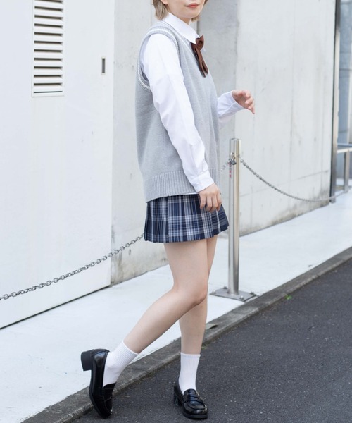 WEGO（ウィゴー）の「WEGO/ニットベスト（ベスト・レディース・ベージュ/ネイビー/オフホワイト/杢グレー・FREE）」の10枚目の写真