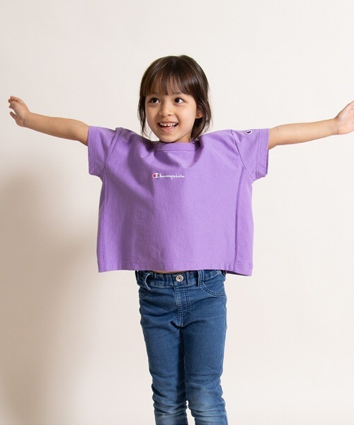 Champion（チャンピオン）の「【Champion/チャンピオン】キッズ リバースウィーブ(R) ショートスリーブTシャツ（Tシャツ/カットソー・キッズ・パープル/オフホワイト/イエロー/チャコール・100/110/140/130/120）」の3枚目の写真