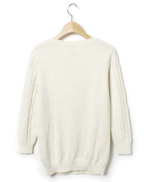 H&M（エイチ・アンド・エム）の「長袖ニット（ニット/セーター・レディース・ベージュ・S）」の2枚目の写真