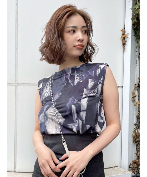 EMODA（エモダ）の「ステッチショルダータンクトップ（Tシャツ/カットソー・レディース・アイボリー/ブラック/その他・FREE）」の13枚目の写真