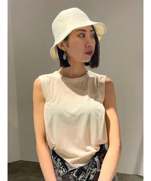 EMODA（エモダ）の「ステッチショルダータンクトップ（Tシャツ/カットソー・レディース・アイボリー/ブラック/その他・FREE）」の16枚目の写真