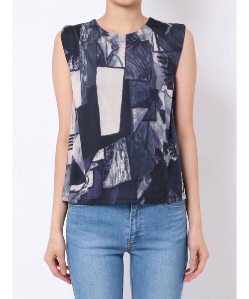 EMODA（エモダ）の「ステッチショルダータンクトップ（Tシャツ/カットソー・レディース・アイボリー/ブラック/その他・FREE）」の4枚目の写真