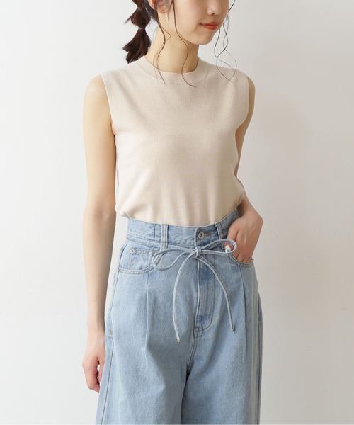 セール 総針クルーネックノースリ ブニット ニット セーター Free S Mart フリーズマート のファッション通販 Zozotown