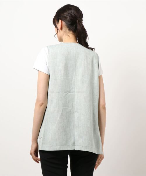 cepo（セポ）の「ツイードリネンライクベスト（ベスト・レディース・ブルー/ベージュ・M）」の4枚目の写真