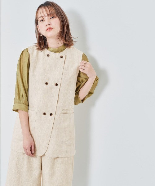 cepo（セポ）の「ツイードリネンライクベスト（ベスト・レディース・ブルー/ベージュ・M）」の10枚目の写真