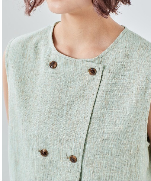 cepo（セポ）の「ツイードリネンライクベスト（ベスト・レディース・ブルー/ベージュ・M）」の11枚目の写真