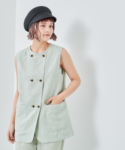 cepo（セポ）の「ツイードリネンライクベスト（ベスト・レディース・ブルー/ベージュ・M）」の12枚目の写真