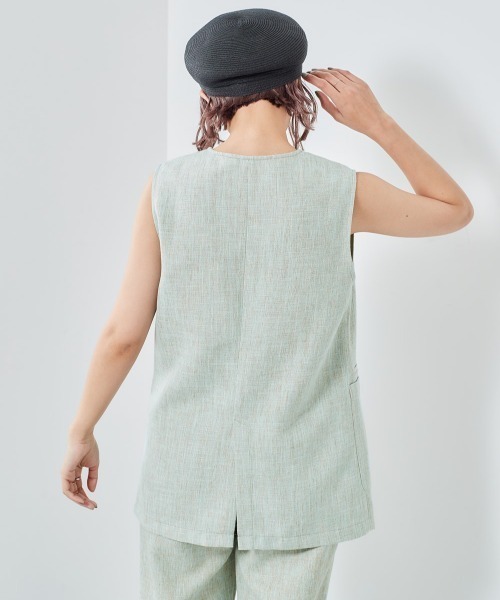 cepo（セポ）の「ツイードリネンライクベスト（ベスト・レディース・ブルー/ベージュ・M）」の13枚目の写真