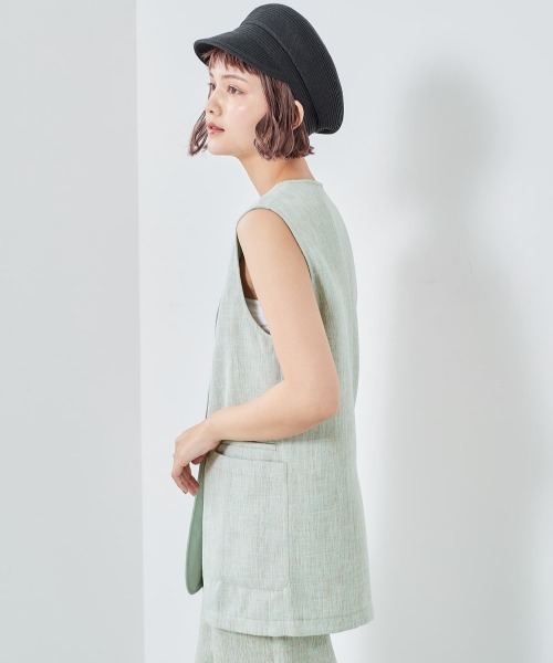 cepo（セポ）の「ツイードリネンライクベスト（ベスト・レディース・ブルー/ベージュ・M）」の14枚目の写真