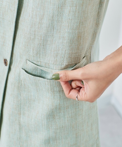 cepo（セポ）の「ツイードリネンライクベスト（ベスト・レディース・ブルー/ベージュ・M）」の18枚目の写真