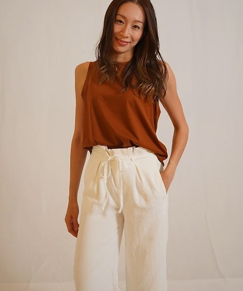 Banana Republic（バナナリパブリック）の「スーピマタンクトップ（Tシャツ/カットソー・レディース・ホワイト/ライトグリーン/ピンク/ブラウン/ブルー/ライトブラウン・S/M/L/XS）」の8枚目の写真