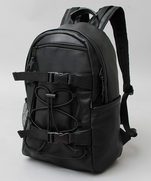REGiSTA（レジスタ）の「REGiSTA / レジスタ / シープスレザーライク フェイクレザー ボードストラップ  バックパック / 大容量 / リュック（バックパック/リュック・メンズ・ブラック・FREE）」の4枚目の写真