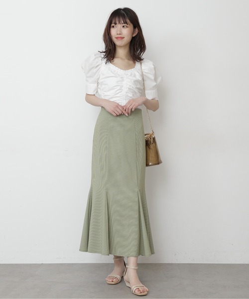 FREE'S MART（フリーズマート）の「◇カラーチェックマーメイドスカート（スカート・レディース・グリーン系その他/ベージュ系その他・FREE）」の4枚目の写真