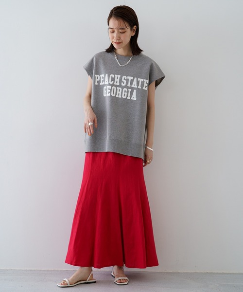 LOUNGEDRESS（ラウンジドレス）の「リネンマキシスカート（スカート・レディース・ブラック/レッド/ライム・FREE）」の11枚目の写真