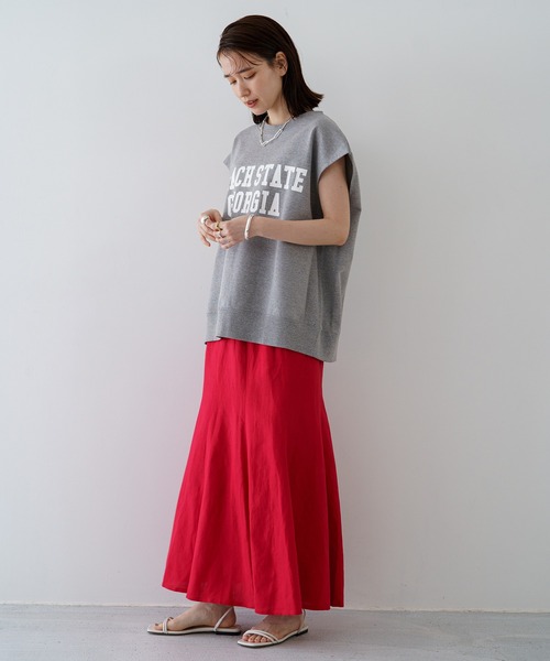 LOUNGEDRESS（ラウンジドレス）の「リネンマキシスカート（スカート・レディース・ブラック/レッド/ライム・FREE）」の12枚目の写真